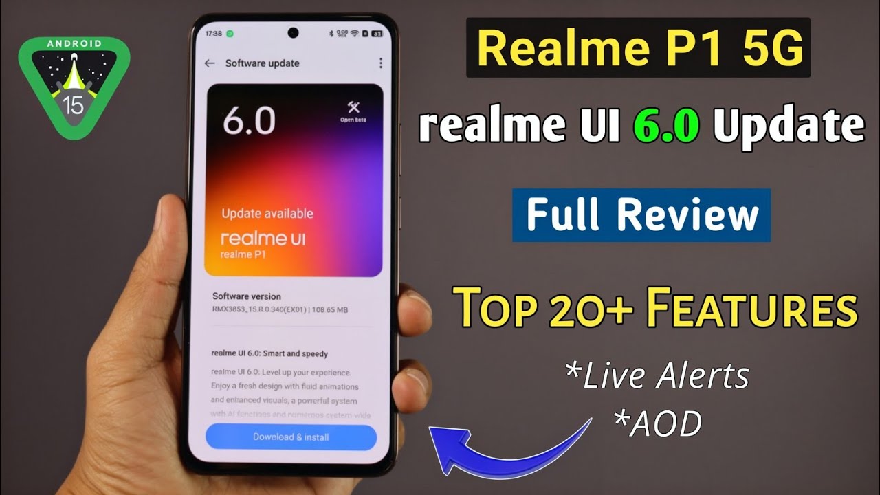 Полный обзор Realme P1 5G с Realme UI 6.0 и обновлением Android 15 | 20 новых функций realme ui 6.0