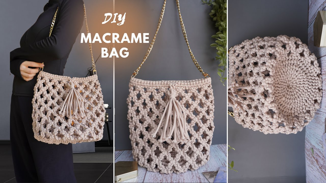 DIY Macrame| Get Creative with Macrame Designing: a Fresh and Modern Net Bag | Step by Step Guide
