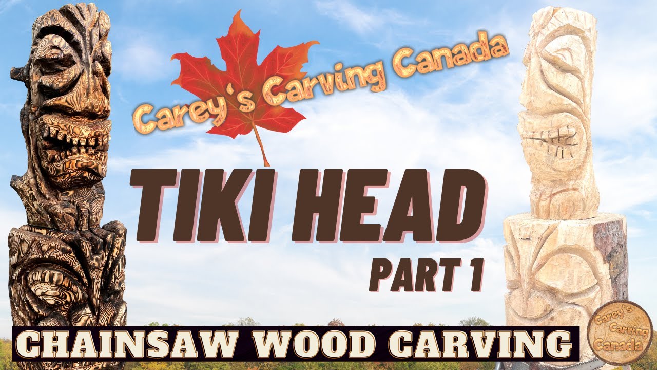 How To Chainsaw Carve a Tiki Head Part 1