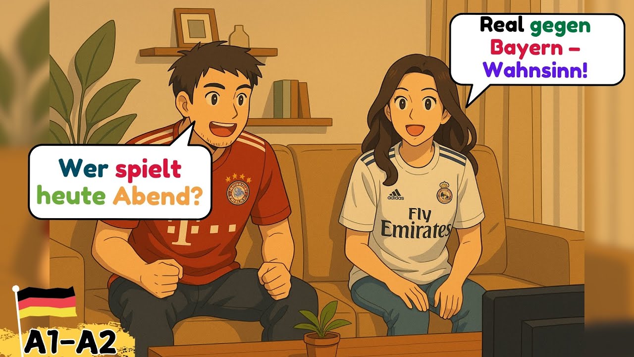 ⚽📺 Учим немецкий с удовольствием для начинающих: Футбольная лихорадка в гостиной! | Лёгкий немецкий