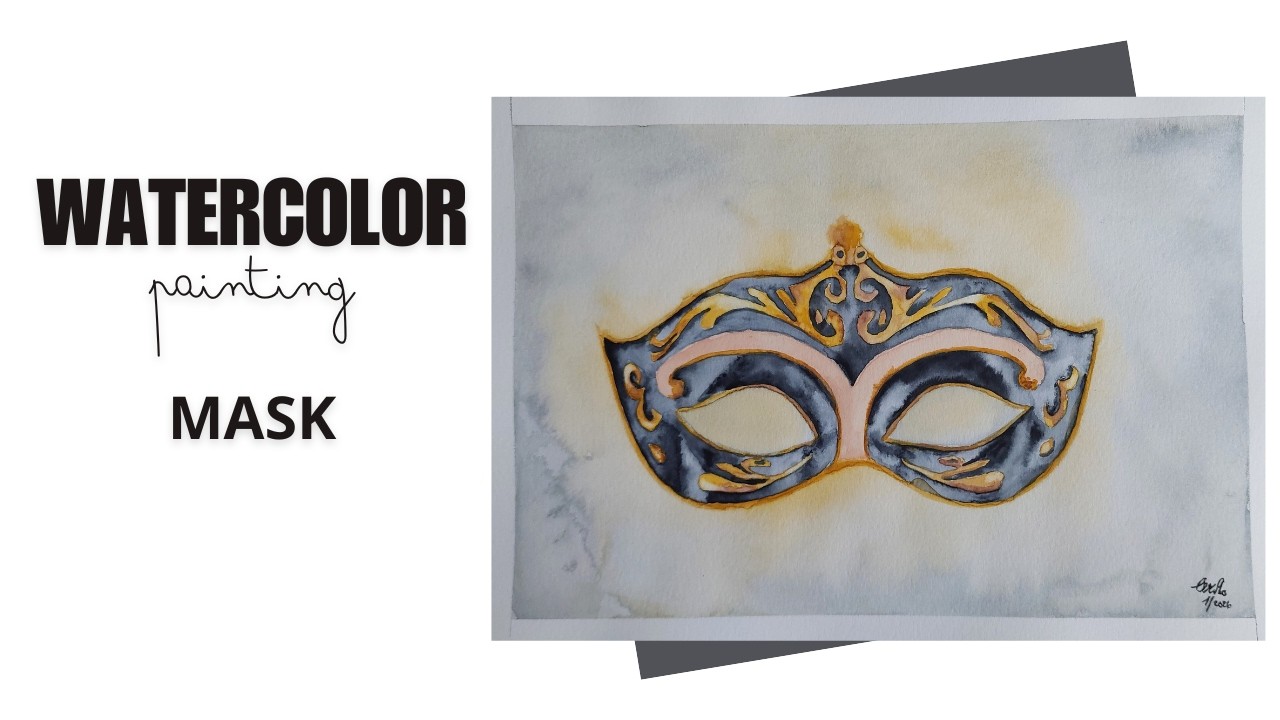 Watercolor Mask Painting 🎭 | Malování škrabošky akvarelem