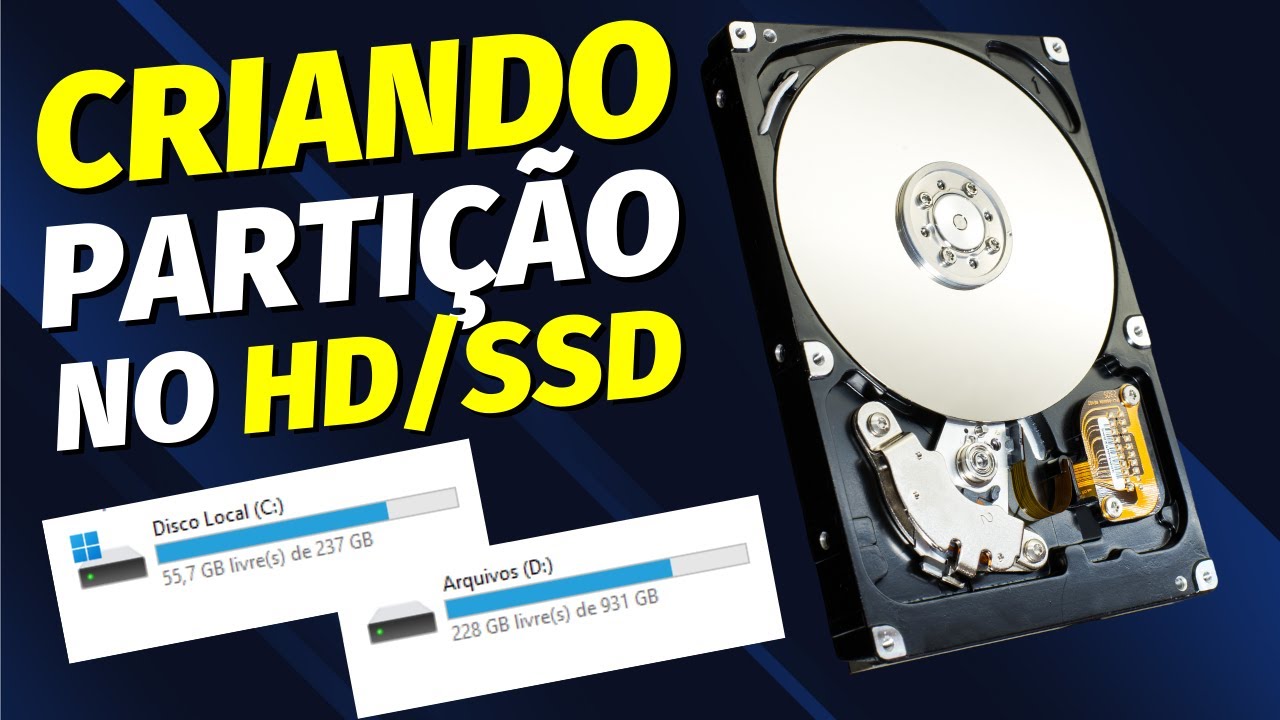 COMO CRIAR ou EXCLUIR PARTIÇÕES no HD ou SSD (Sem Programa) Windows 10 e Windows 11