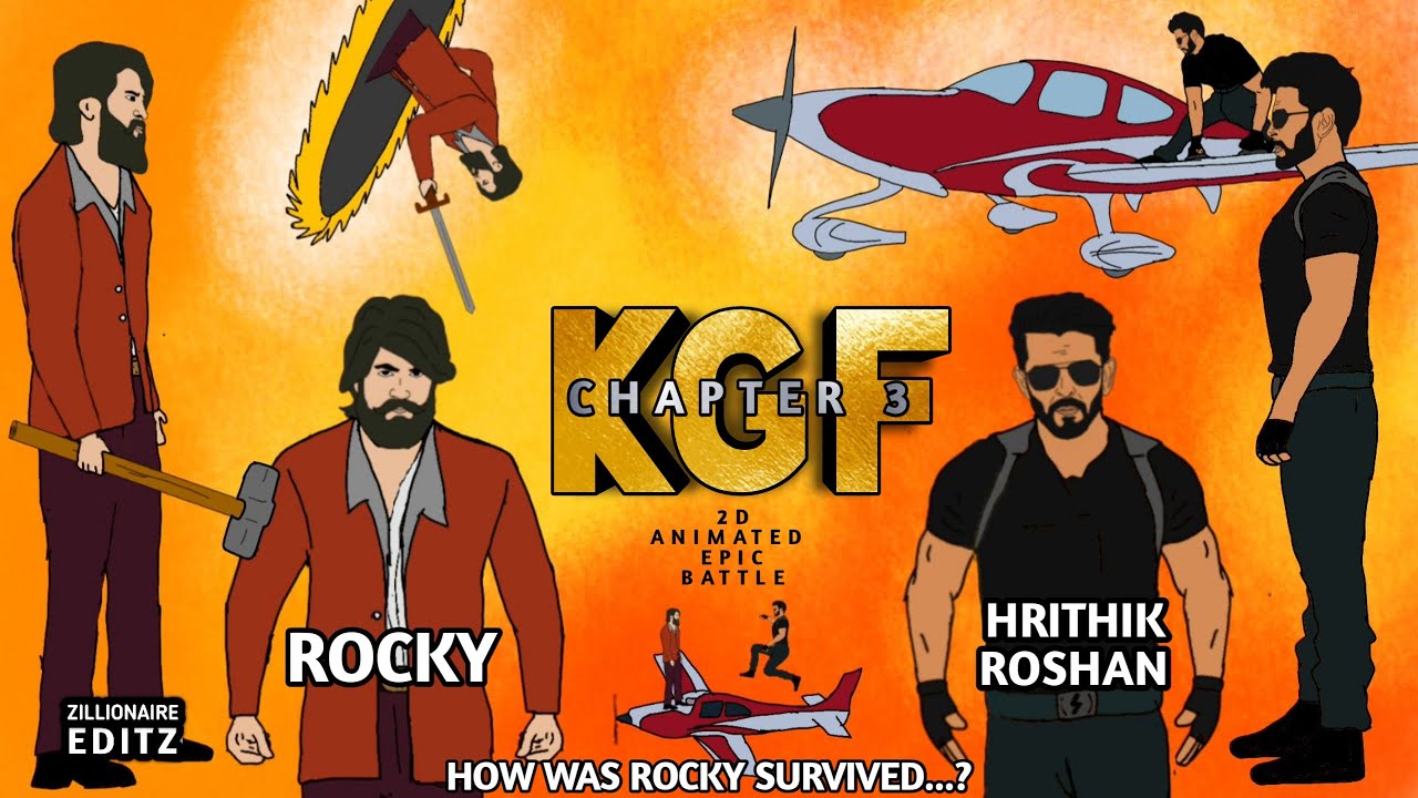 KGF CHAPTER 3 Epic battle 2D ANIMATED MOVIE | Rocking star Yash vs Hrithik Roshan | Kgf-3 vs Dhoom-4