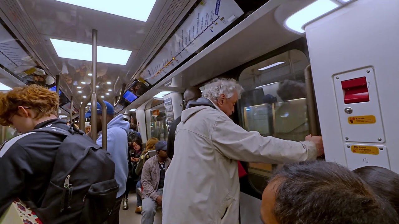 Parisian metro Gare de Bercy to Montmartre. Subway Line 14, Line 12