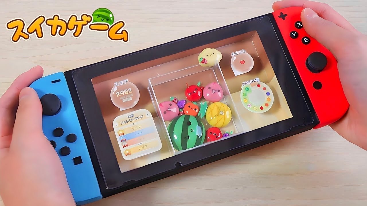 【粘土工作】スイカゲーム作ってみた Makeing a Suika Game - clay craft