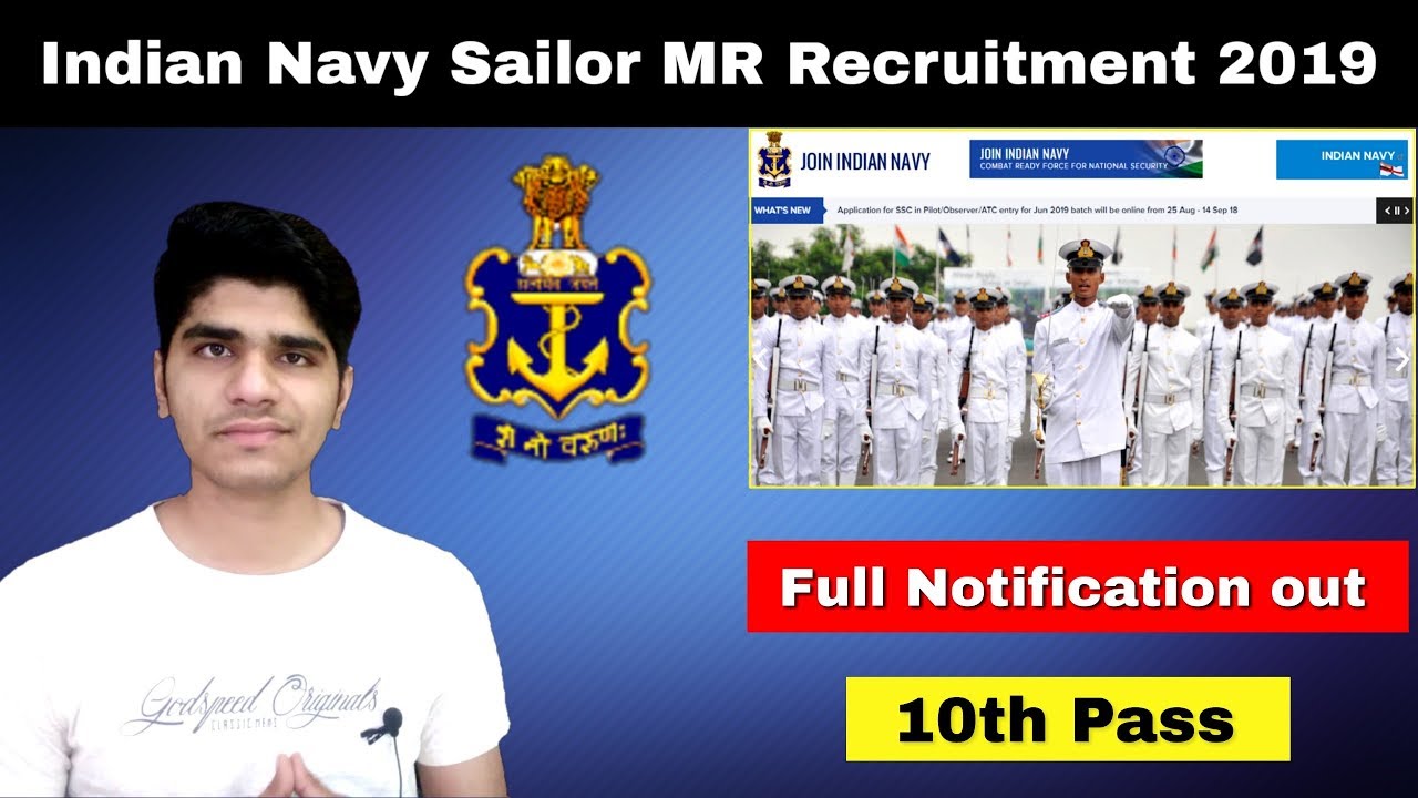 Indian Navy MR Recruitment 2019 | Full Notification out | Apply Online