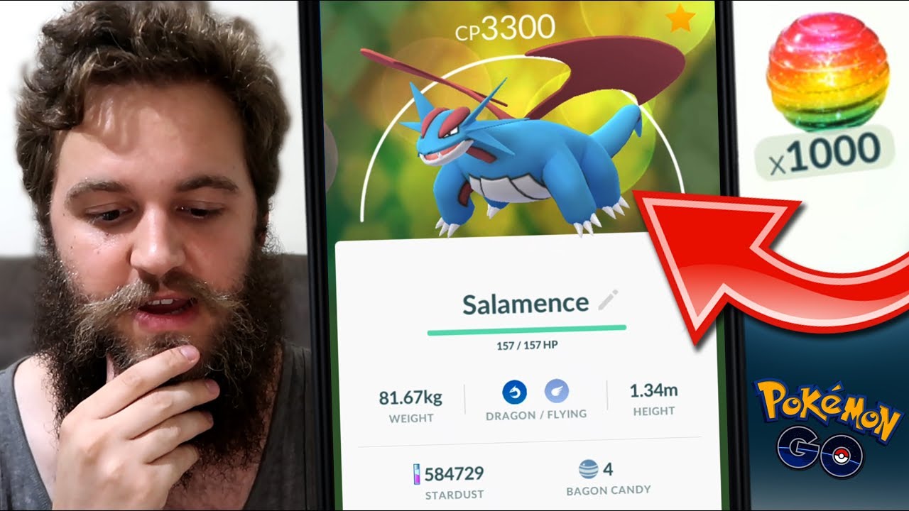 SPENDING MY 1,000+ RARE CANDY - INSTANT SALAMENCE, DAY ONE! (POKEMON GO)