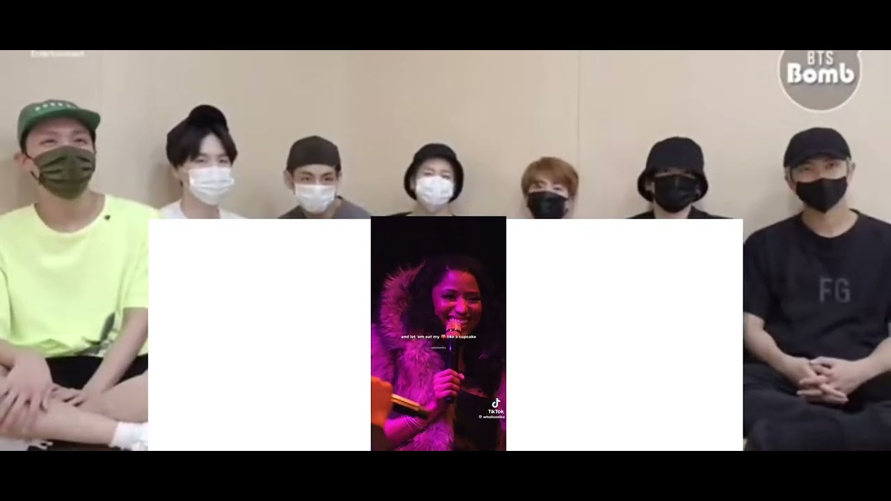 bts reaction to Nicki Minaj and Lil Wayne moments I found on Tiktok pt 2 (fake reaction)