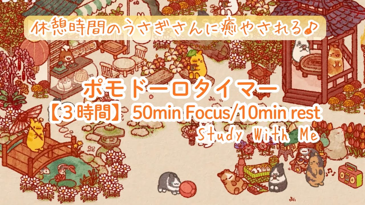 【50分集中/10分休憩】午後の集中力を最大化するLo-fi BGM｜3時間ポモドーロ・タイマー｜作業用・勉強用・読書