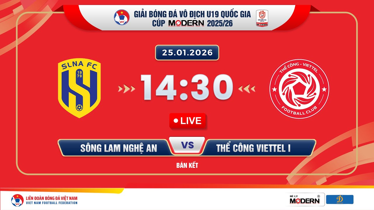 🔴Trực tiếp: SLNA vs Thể Công Viettel I |14:30-25.01.2026| GIẢI BÓNG ĐÁ U19 VĐQG - CÚP MODERN 2025/26