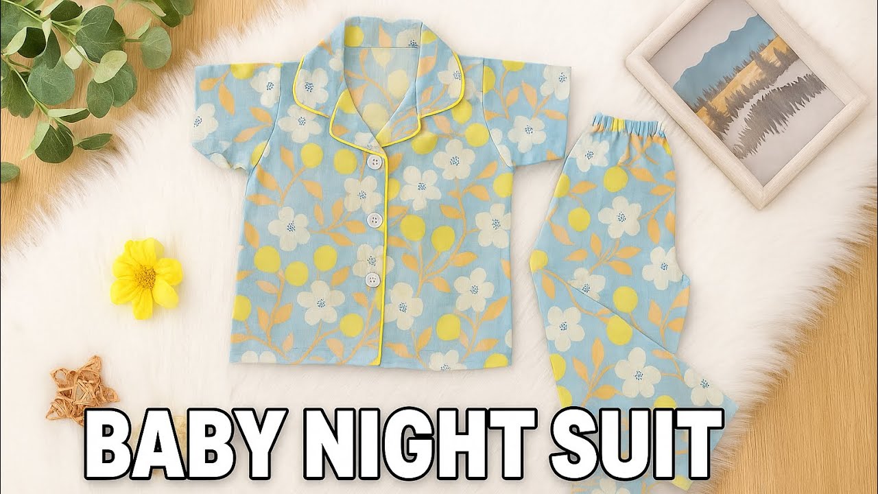 🌙 DIY Baby Night Suit | Easy Cutting & Stitching Tutorial 🍼✨