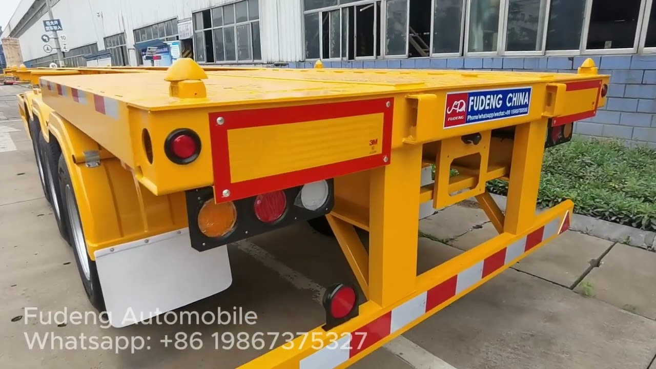 3 Axles 40ft Skeleton Semi Trailer For 20ft&40ft Containers