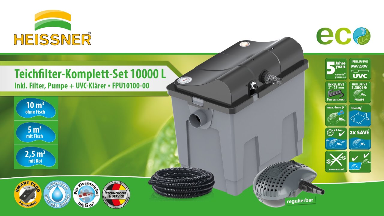 HEISSNER Teichfilter Set FPU10100-00 Bedienungsanleitung
