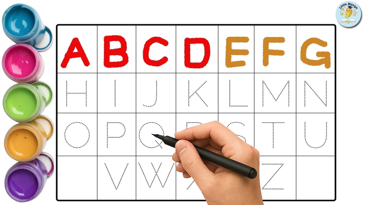 🌈 ABCD सीखें A to Z 🎨 | ABC Alphabet Tracing & Writing Practice for Kids
