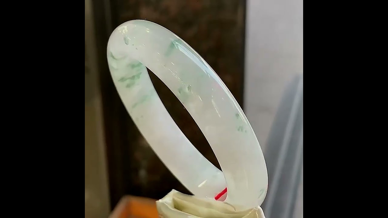 Breathtaking Ice Floating Flower Jadeite Bangle &ndash; 56mm, Radiant Glow & Dynamic Design #jadeite