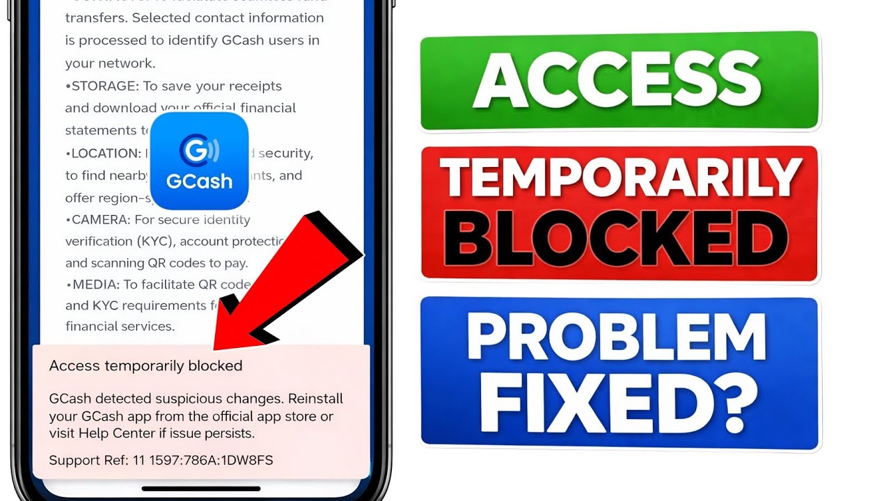 How to Fix Gcash Access temporarily blocked | Gcash detected suspicious changes Reinstall your Gcash