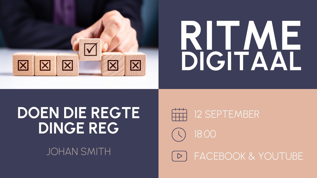 RITME DIgitaal | Doen die regte dinge reg