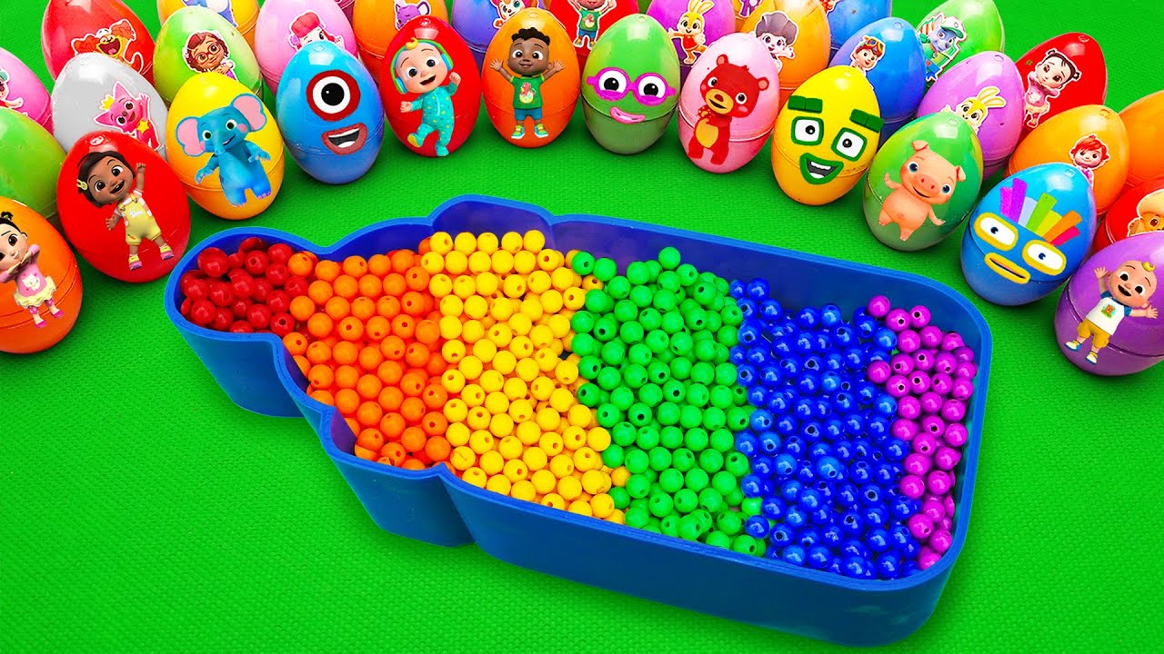 How to Make 🌈 Rainbow Milk Bottle Beads Bathtub by Mixing SLIME Eggs CLAY Coloring! Satisfying ASMR