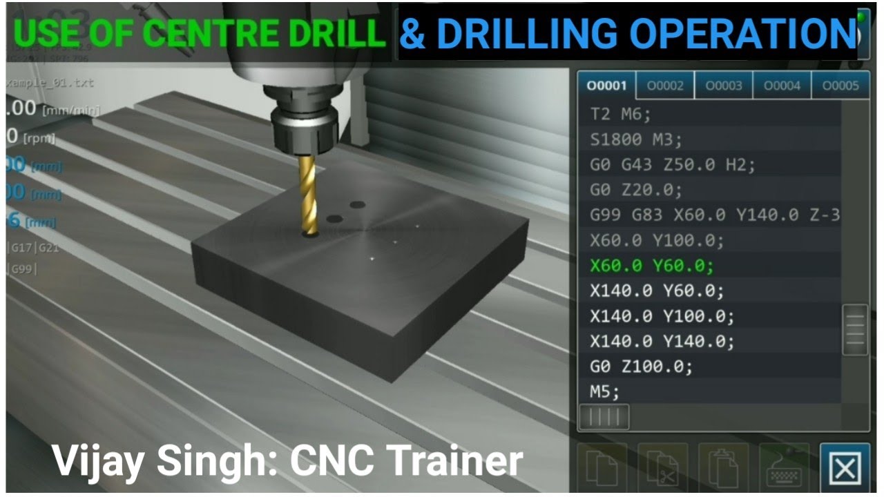 # USE OF CENTRE DRILL & DRILLING OPERATION VMC MACHINE WITH PRACTICAL BY VIJAY SIR 8750725636