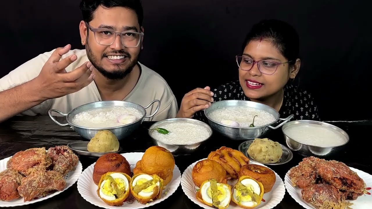 panta vat, egg devil, chicken pakora, aloo chop, aloo vorta eating challenge