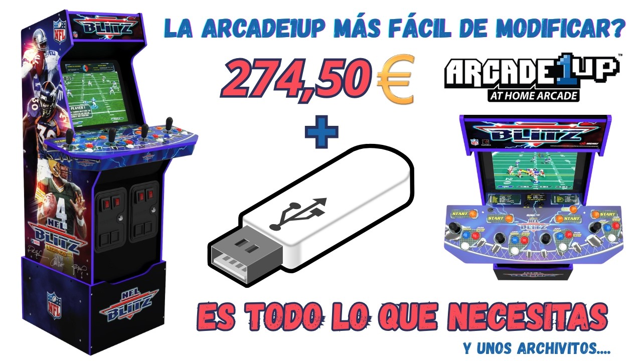 274,50 euros, 4 JUGADORES y además...LA ARCADE1UP MÁS FÁCIL DE MODIFICAR