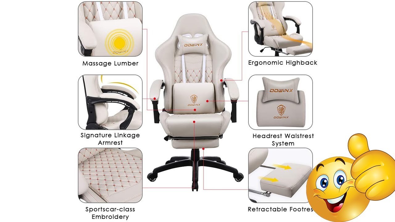 DOWINX WHITE IVORY GAMING CHAIR
