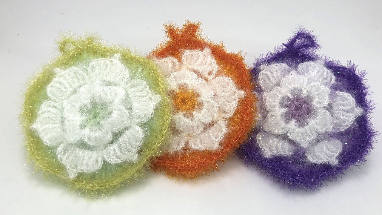 [초보코바늘뜨개crochet] 에바(Ava)평면 수세미 뜨기