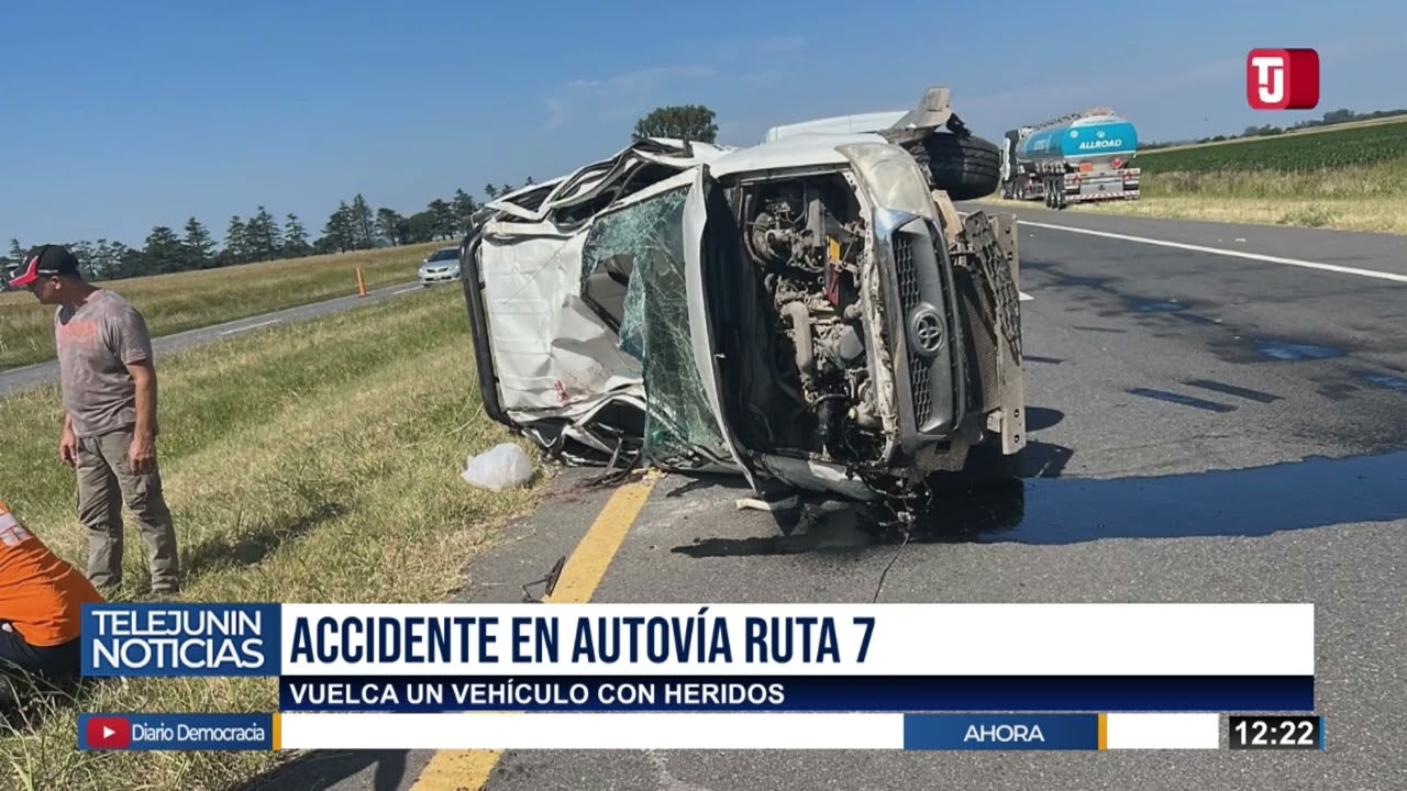 ACCIDENTE EN AUTOVÍA RUTA 7: UN VEHÍCULO VOLCÓ Y HAY HERIDOS