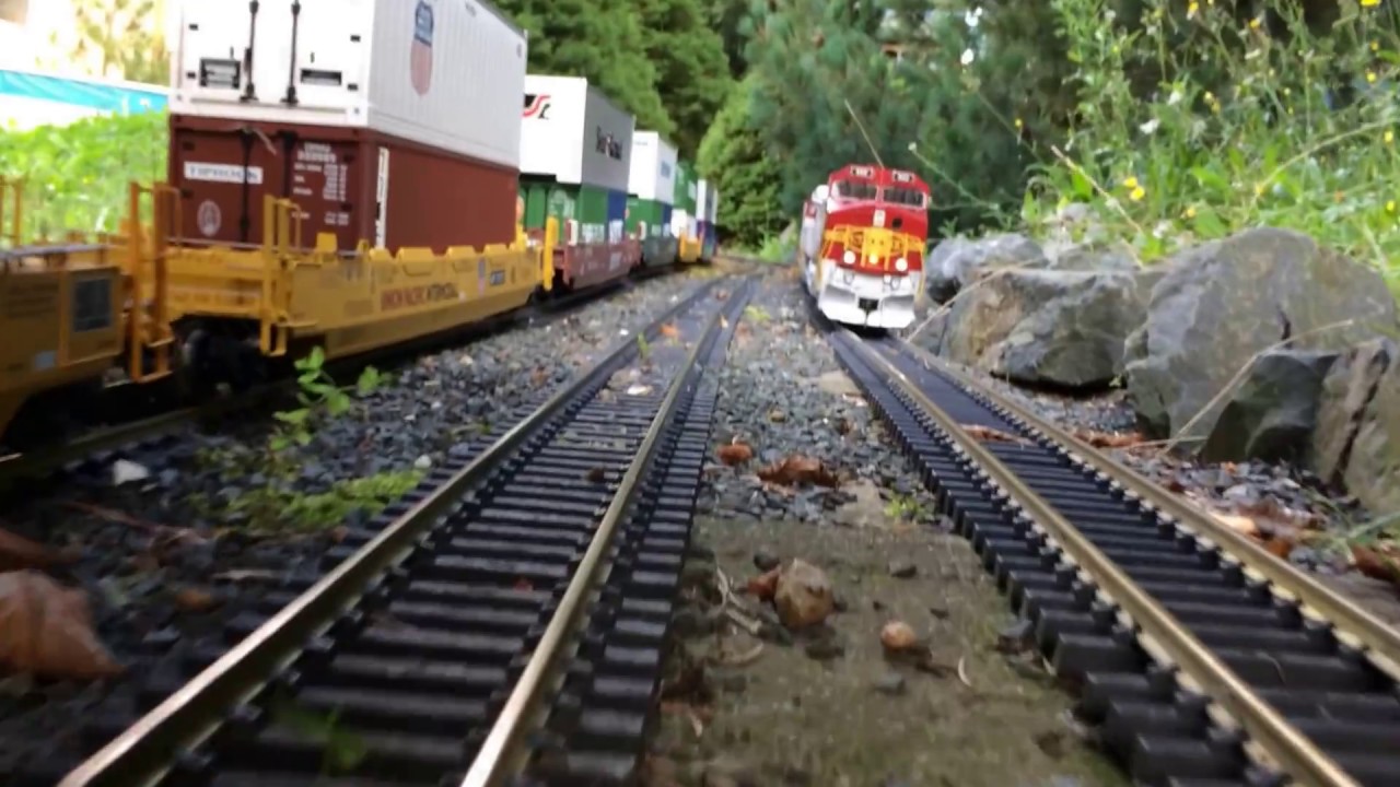 Cab ride, garden railroad. Führerstandblick, Gartenbahn. Aristocraft, USA-Trains G Scale