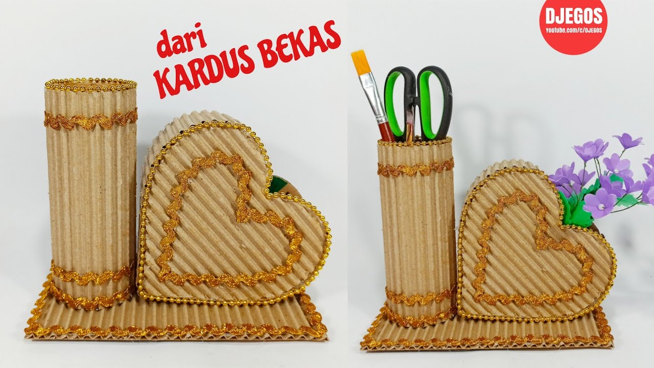 Dari Limbah KARDUS BEKAS Menjadi Vas Bunga serba Guna
