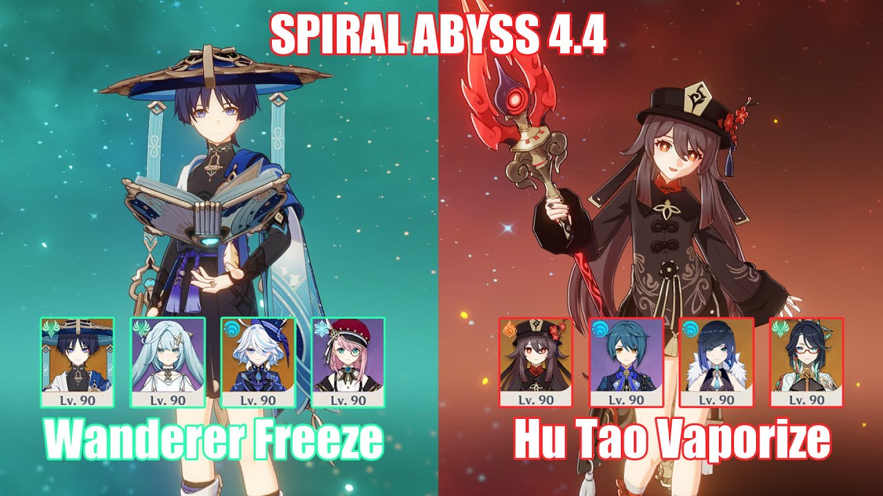 C0 Wanderer Freeze & C0 Hu Tao Xianyun Vaporize | Spiral Abyss 4.4 | Genshin Impact