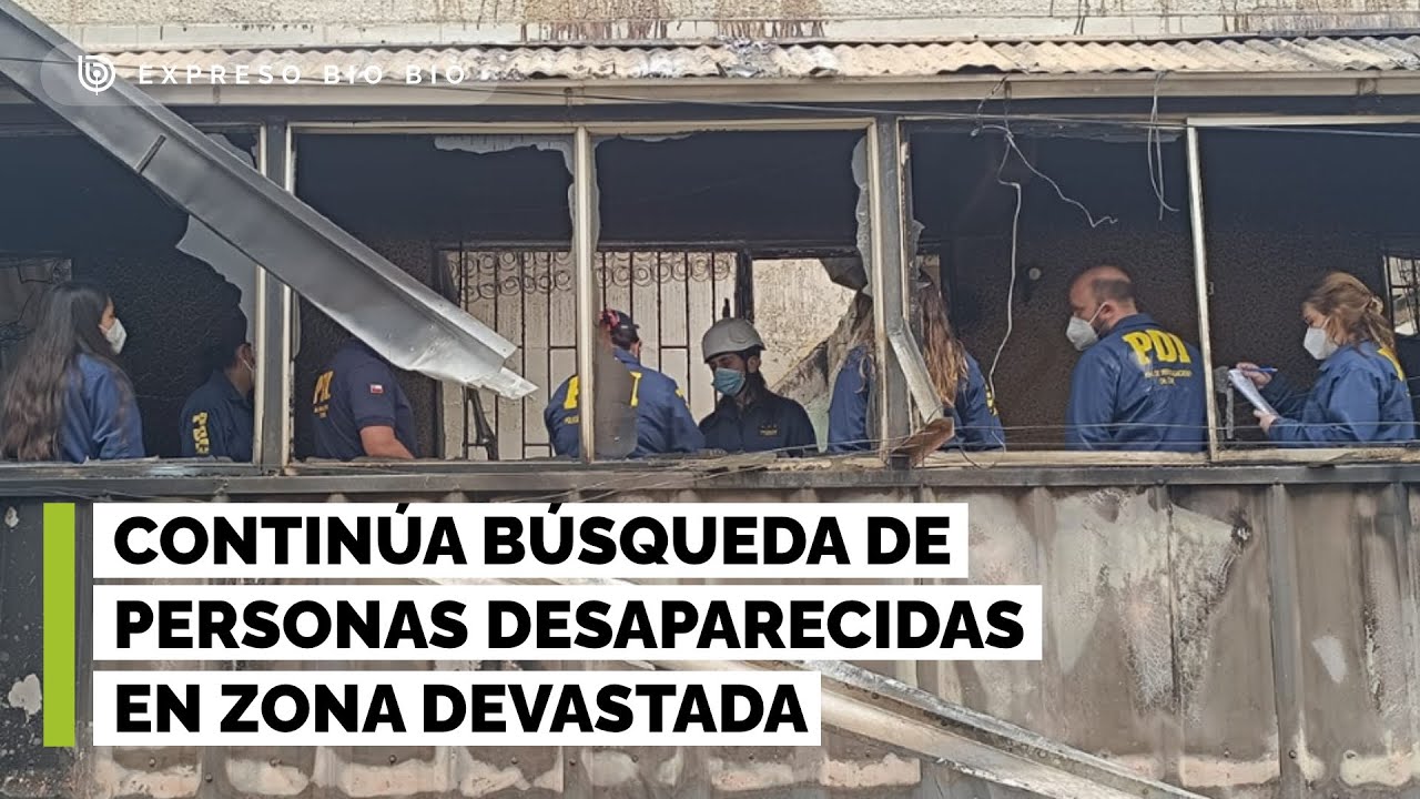 Continúa operativo de búsqueda de personas desaparecidas en zona devastada por incendios