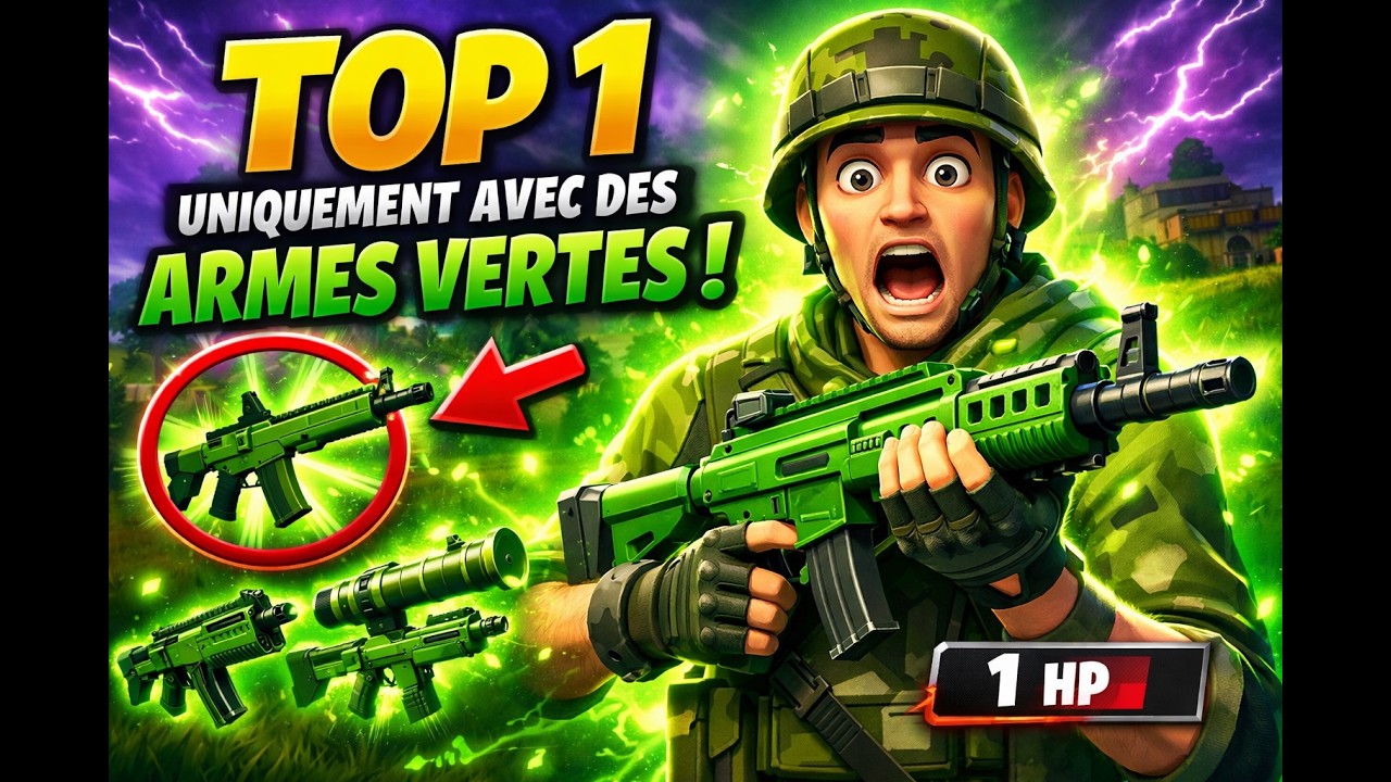Faire top 1 seulement avec des armes vert c’est possible ?