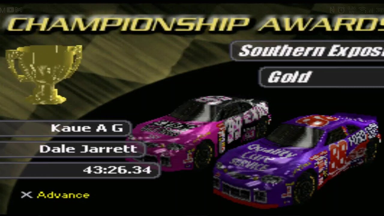 Nascar Rumble Walkthrough (Southern Exposure) Cyber Teams Rookie #3 ePSXe