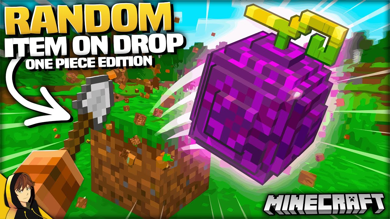 Minecraft But EVERY BLOCK / KILL Drops a Random ONE PIECE Item!