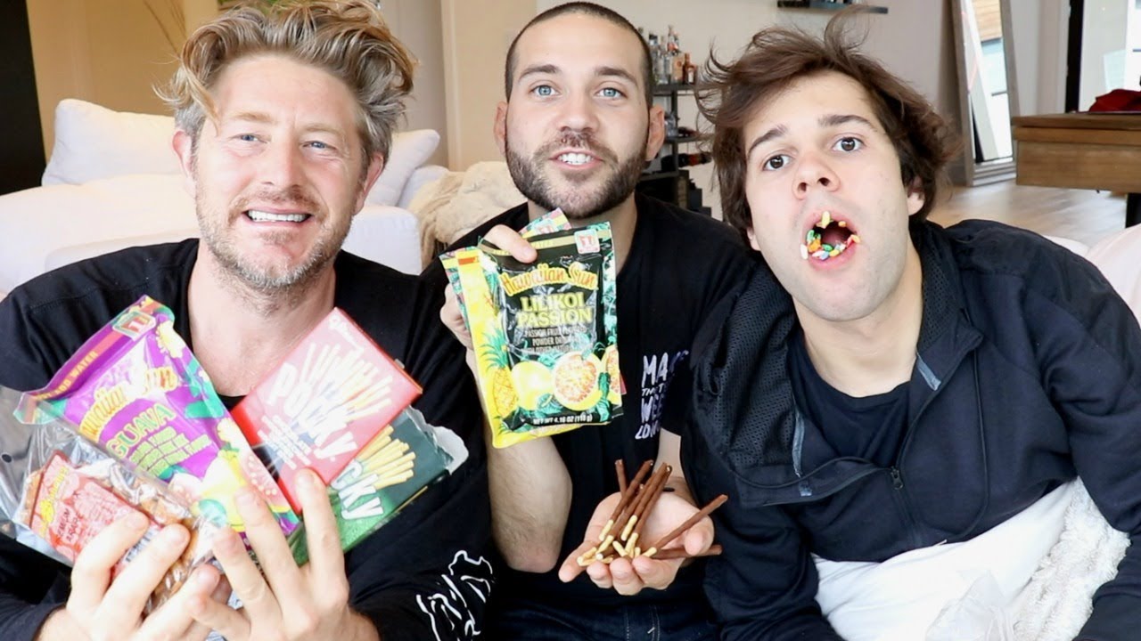 TRYING HAWAIIAN SNACKS MUKBANG with David Dobrik, Jason Nash, and Ugh It's Joe