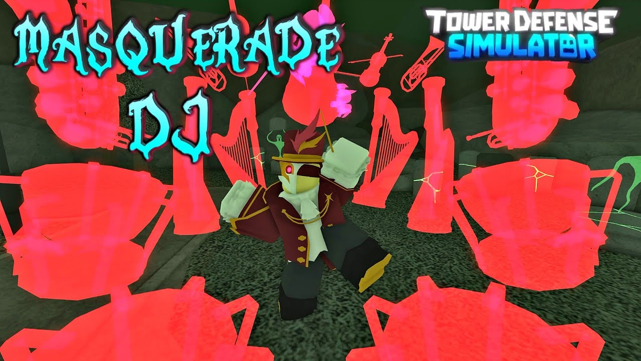 new masquerade dj tds, skin showcase masquerade dj tds, roblox, tds skins