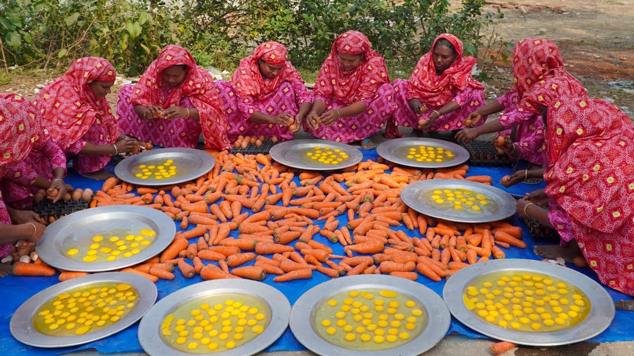 Khichdi with Egg Fry & Carrot Sweet Cooking for Village People | খিচুড়ি ডিম ভাজি ও গাজরের মিষ্টি