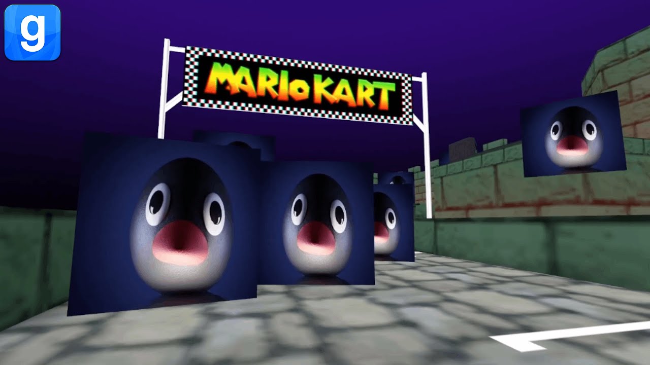 Noot Noot Penguin won't stop CHASING US in Mario Kart! | Garry's Mod | Nextbot