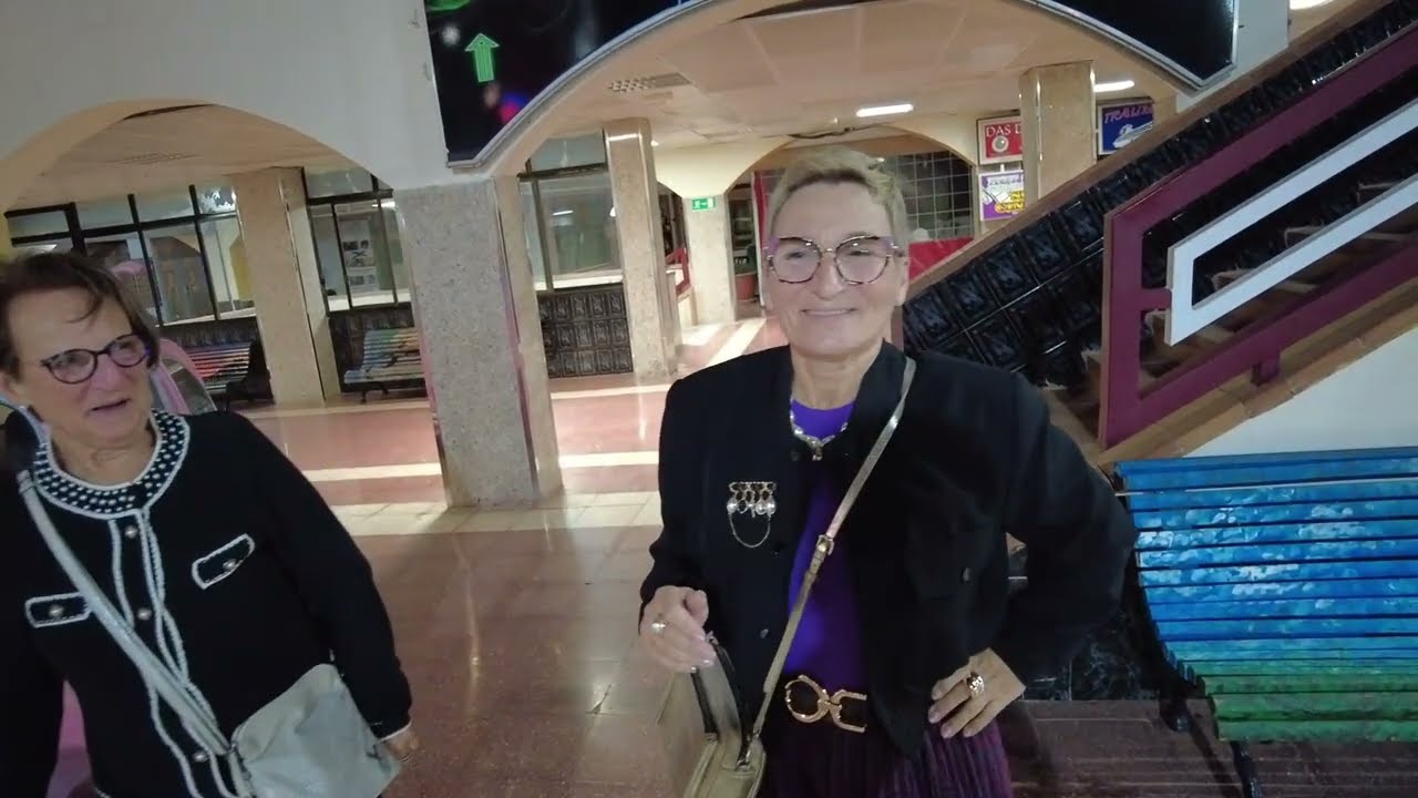 Maspalomas Shopping - Plissee in lila und türkis