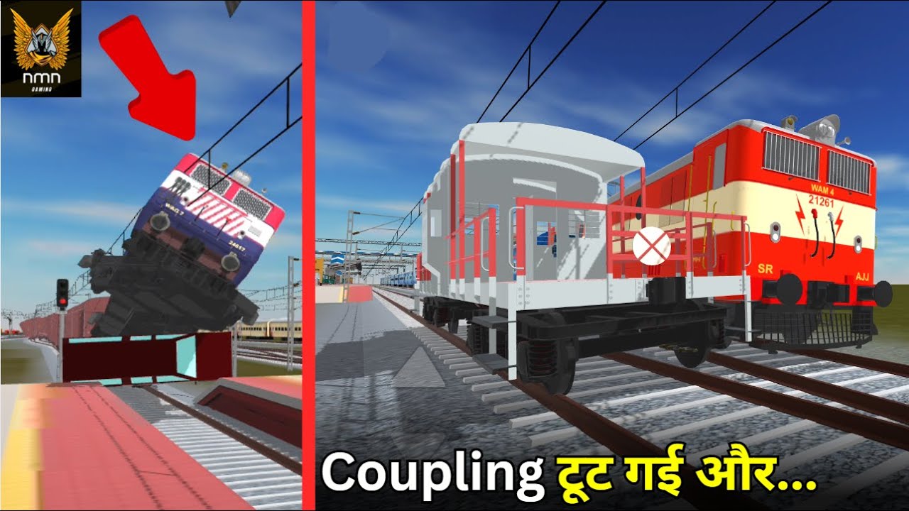 train अपना caboose छोड़ कर चली गई 😱| indian train crossing 3d nmn gaming @nmngamings