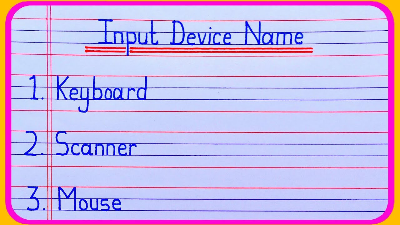 Input Device | Input Device name | Input Device name in english | Input Device of computer