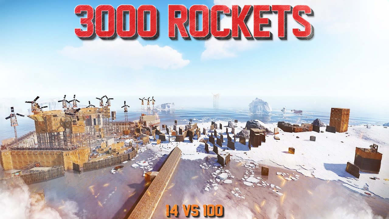 САМАЯ МАСШТАБНАЯ ОБОРОНИТЕЛЬНАЯ АКЦИЯ В ИСТОРИИ RUST | 14 против 100 | 3000 РАКЕТ