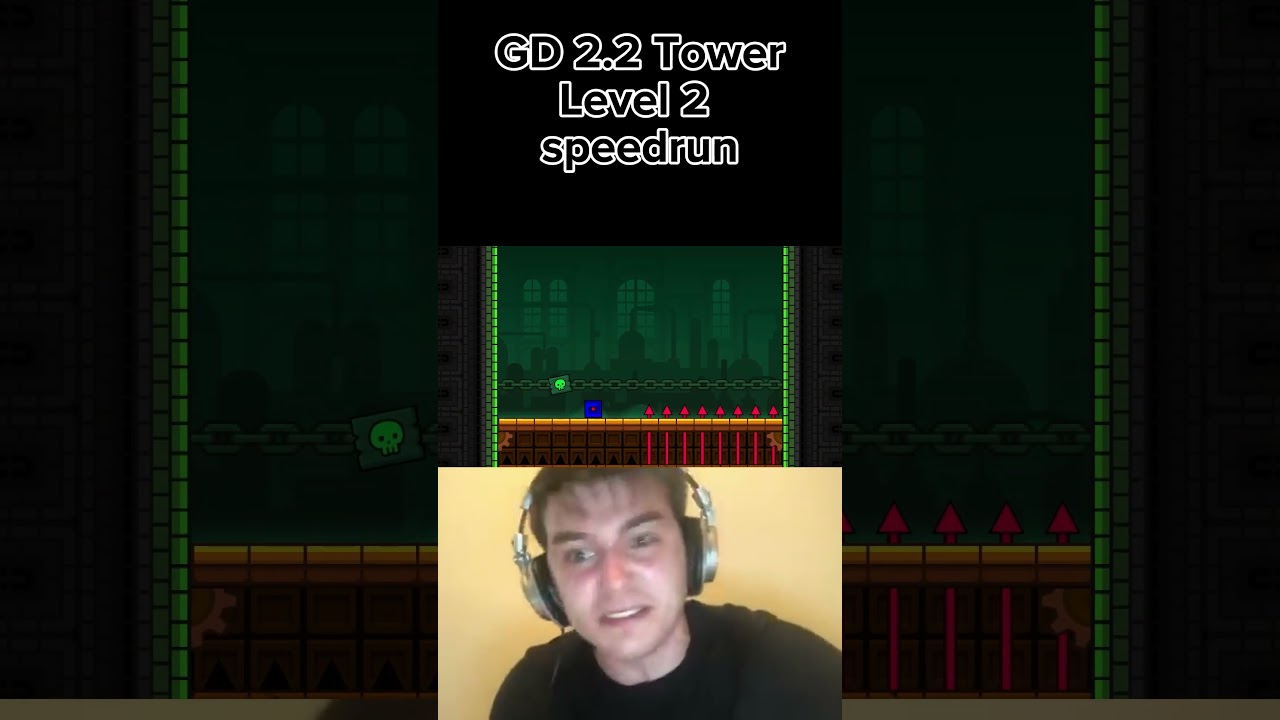 Geometry Dash 2.2 The Tower Level 2 Speedrun #shorts #geometrydash #gd  #memes #gdmemes