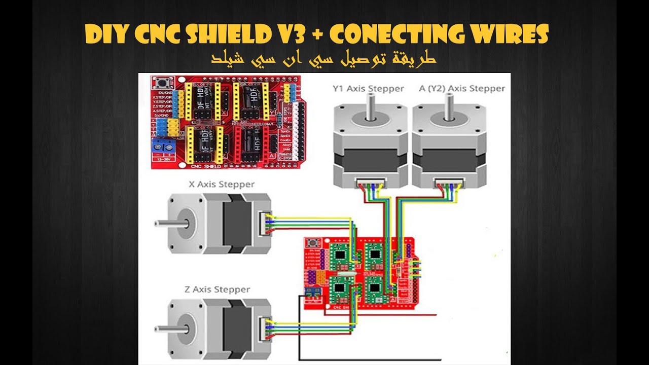 How to make cnc and connecting wires - DIY Arduino CNC Shield V3 + A4988 - طريقة توصيل سي ان سي شيلد
