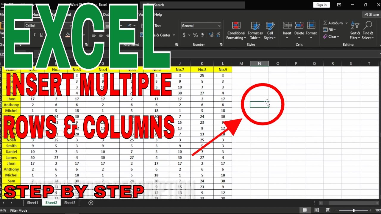 ✅ How To Insert Multiple Rows & Columns In Excel 🔴