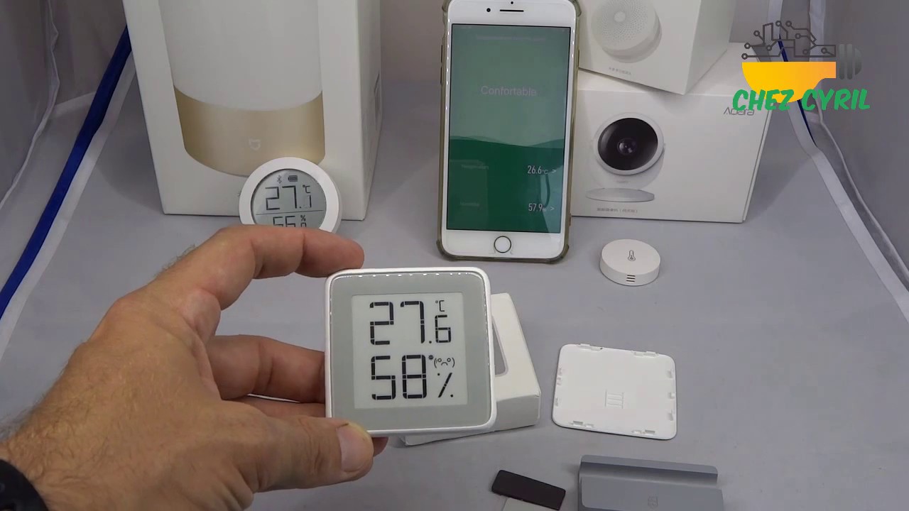 Thermom&egrave;tre et Hygrom&egrave;tre num&eacute;rique &agrave; grand &eacute;cran E Ink MMC
