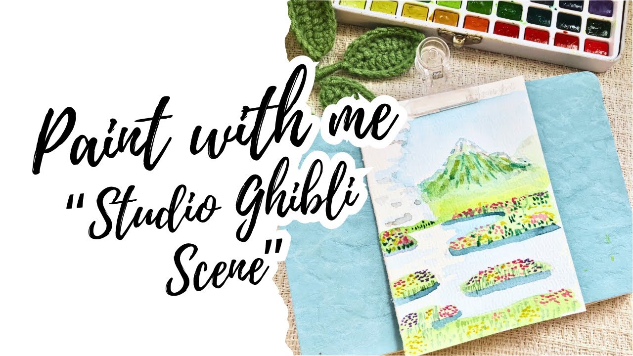 Paint with me 🎨 Studio Ghibli scene | Easy watercolor painting for beginner 🌱 Process Video