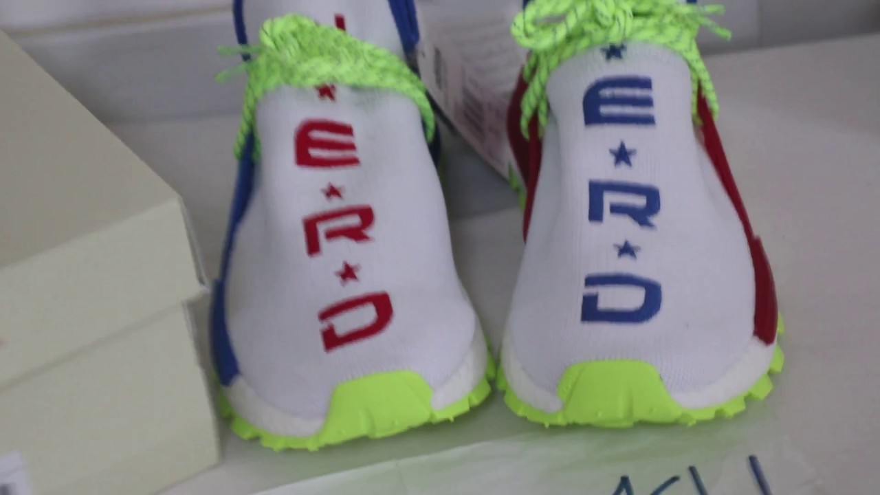 GOD ADIDAS NMD HU &ldquo;HOMECOMING&rdquo; EE6283 PHARRELL AND N*E*R*D* WITH FISH SCALE BASF BOOST