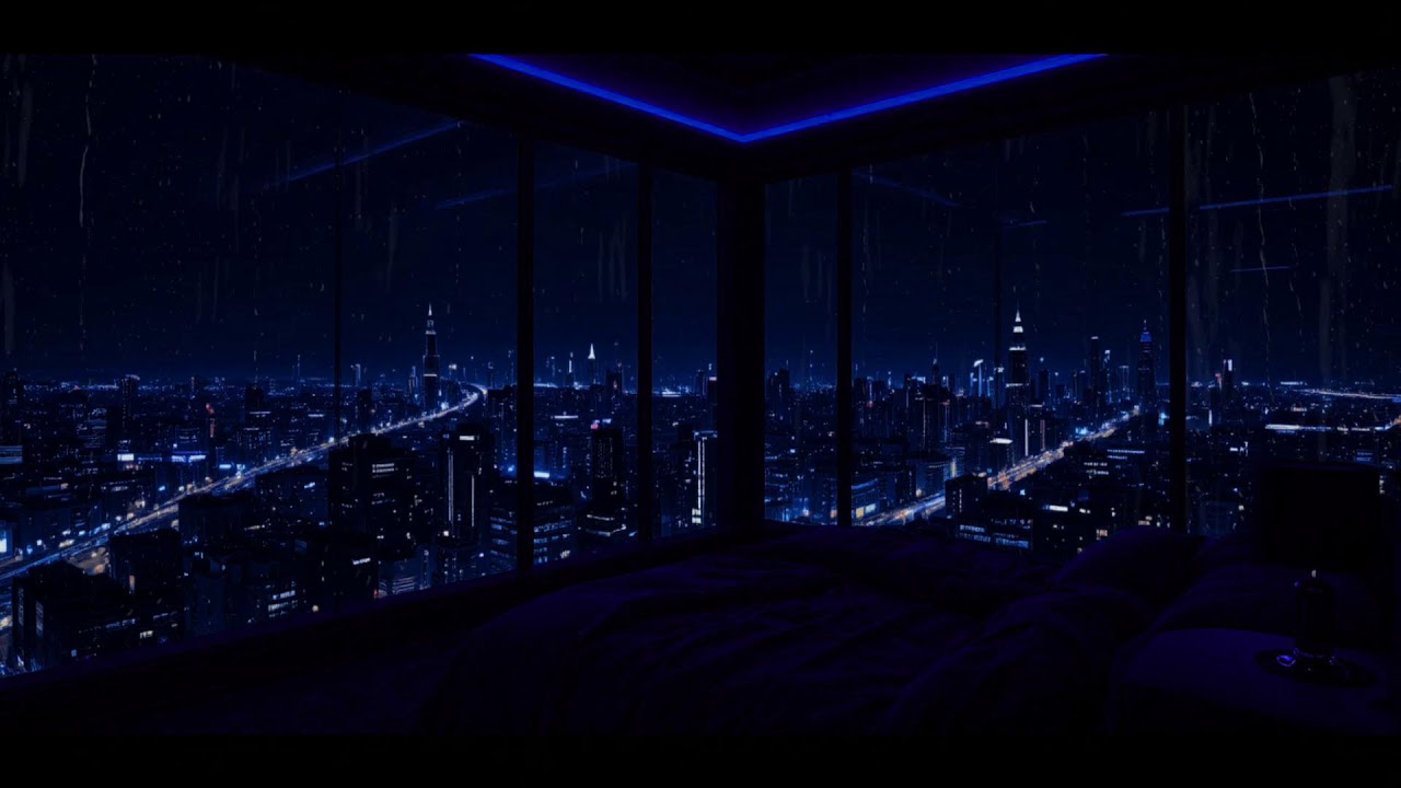 Perfect Rain Sounds • Cozy Blue Window Ambience for Sleep, Study & Deep Work - Relaxing Rain | NYC